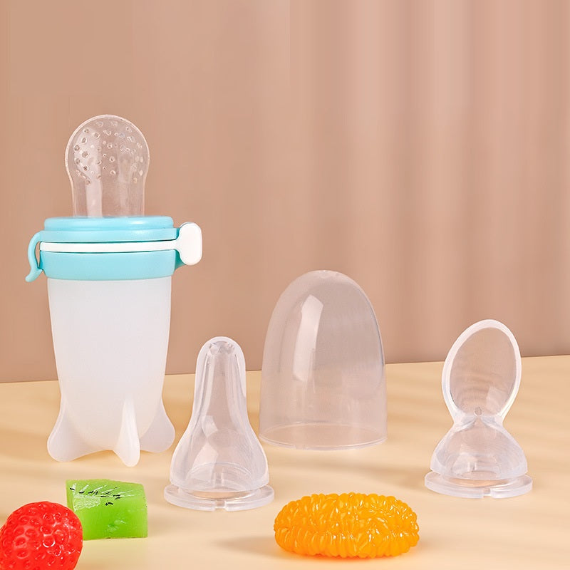 Squeeze Feeding Silicone Baby Solid Food Tools Bowl Milk Bottle