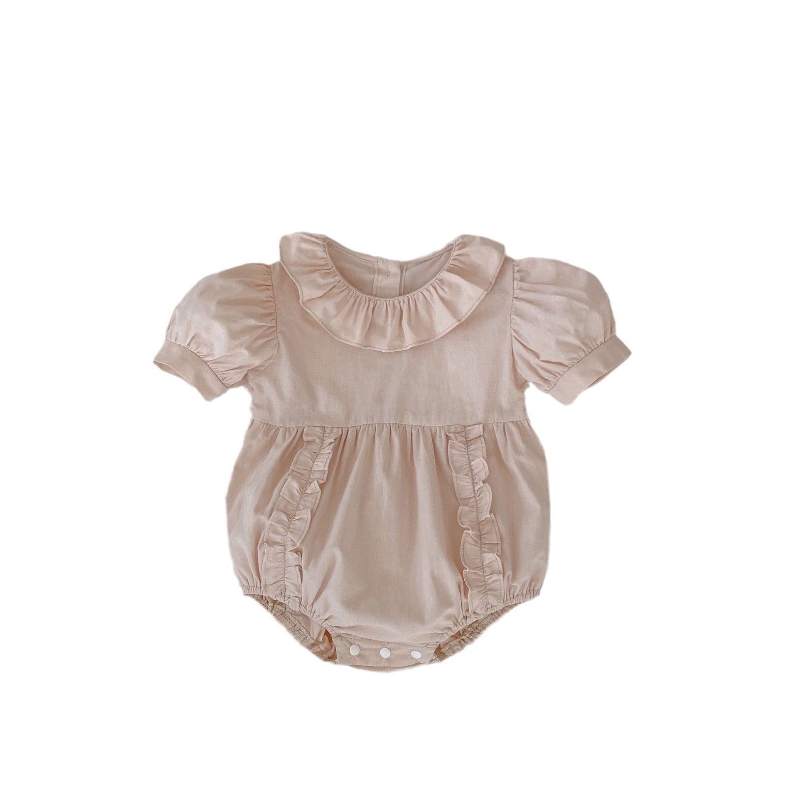 Baby Girl Cotton Puff Sleeve Romper One-Piece Summer Outfit