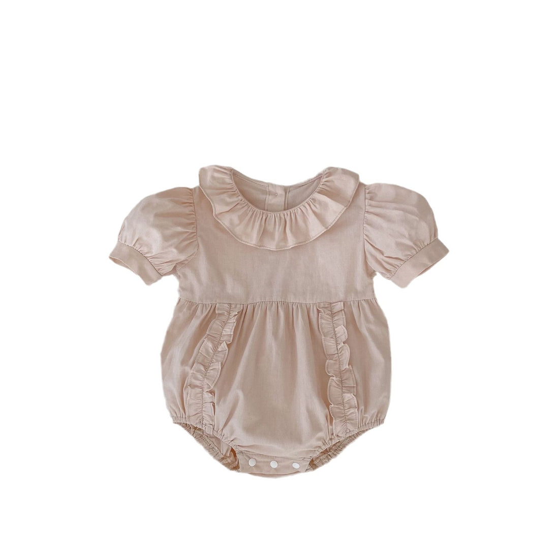Baby Girl Cotton Puff Sleeve Romper One-Piece Summer Outfit