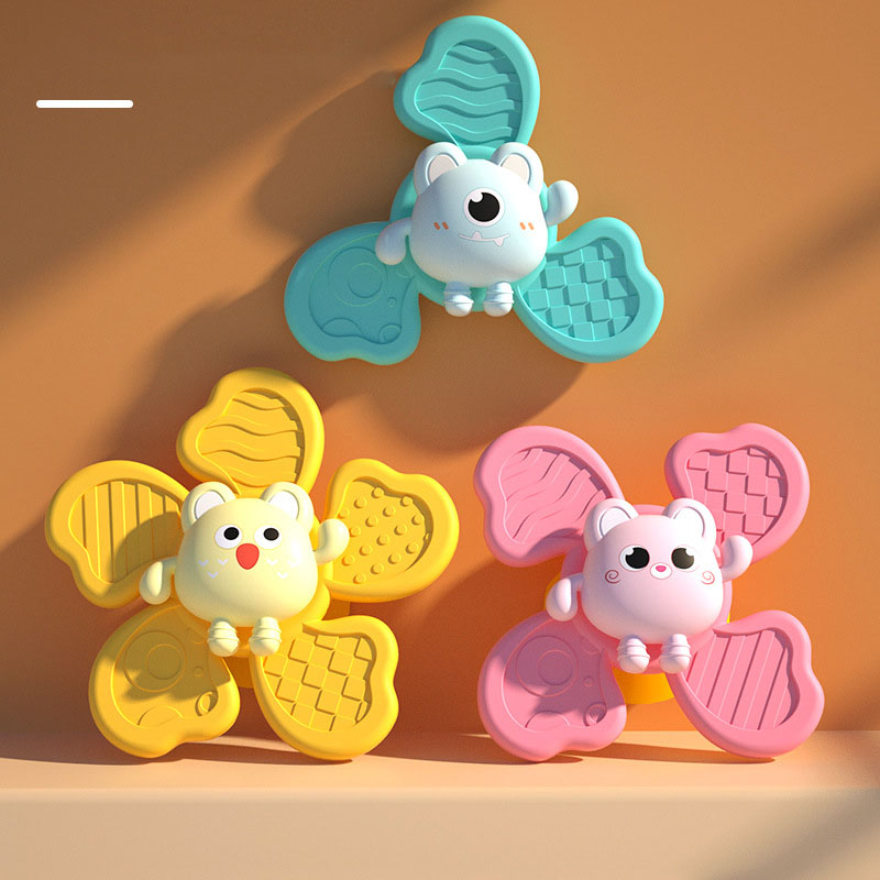 Baby Bath Spinner Toy with Suction Cup Animal Figures