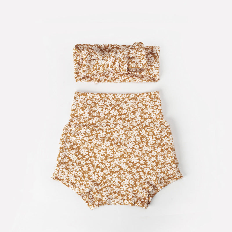 Baby Girl Flounced Sleeve Triangle Romper Summer Outfit