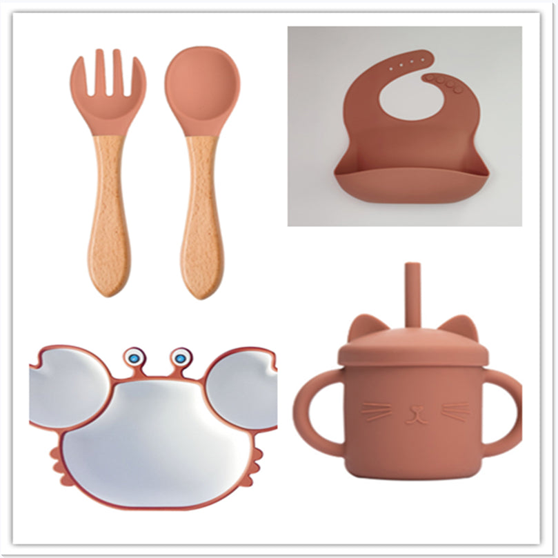 Silicone Non-Slip Baby Feeding Plate and Bowl Set