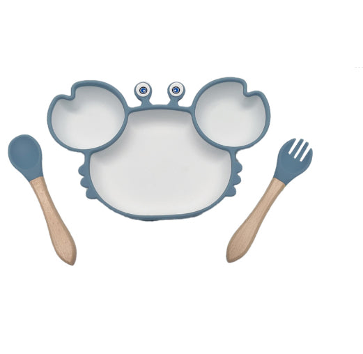 Silicone Non-Slip Baby Feeding Plate and Bowl Set
