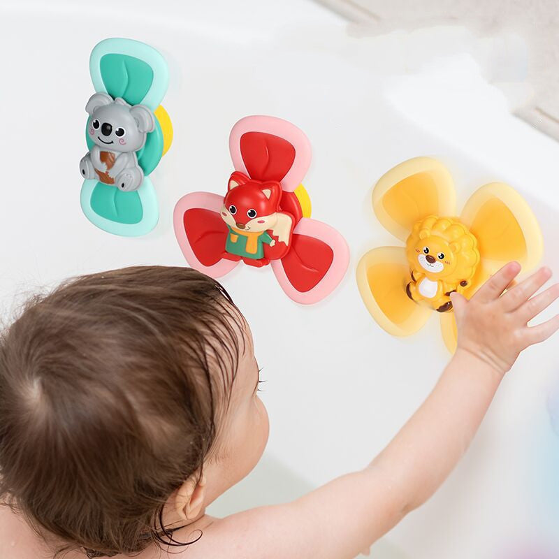 Baby Spinning Top Toy Suction Cup Bath and Teether Toy