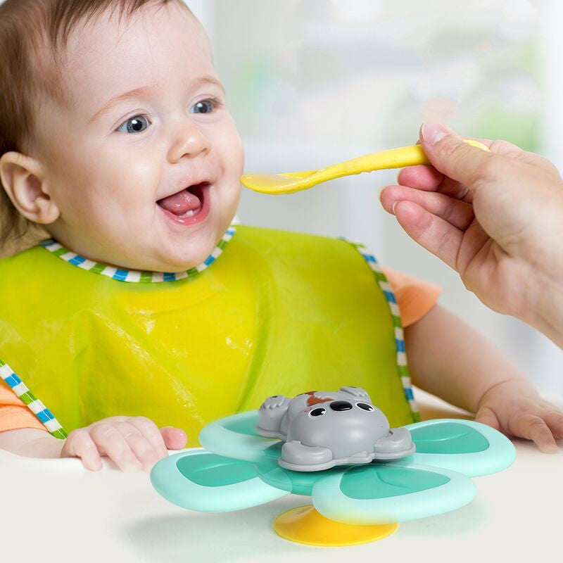 Baby Spinning Top Toy Suction Cup Bath and Teether Toy