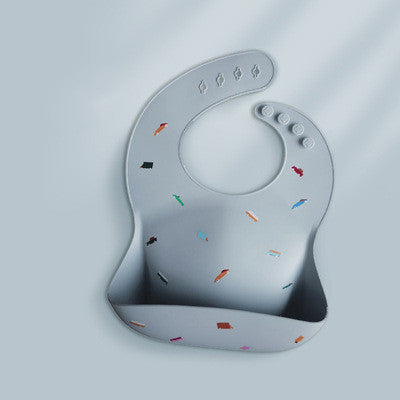 Baby Waterproof Silicone Bib with Feeding Pocket