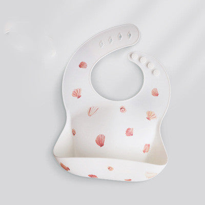 Baby Waterproof Silicone Bib with Feeding Pocket