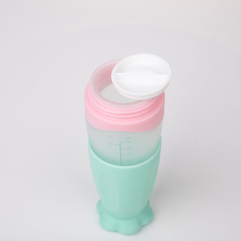 Baby Silicone Rice Cereal Feeding Spoon with Bottle