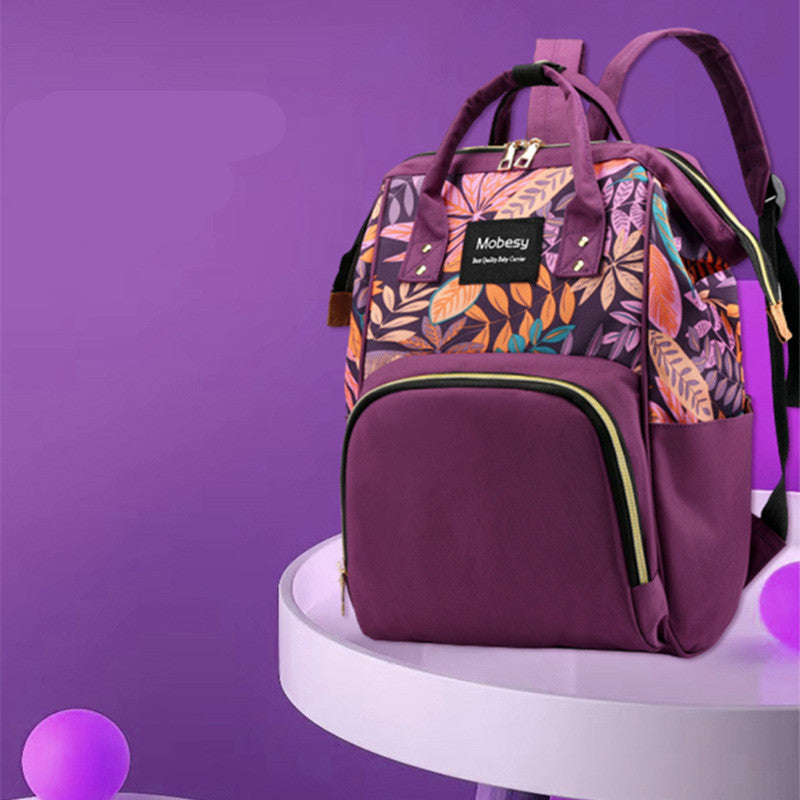 Multifunctional Mommy Bag with Baby Bottle and Diaper Backpack