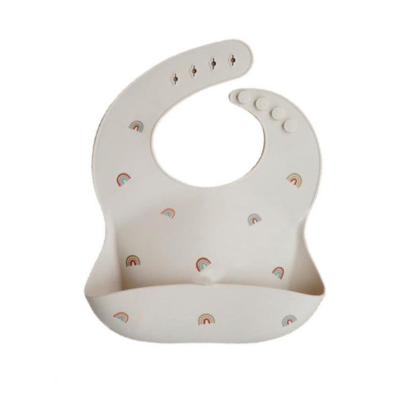 Mushie Silicone Baby Feeding Bib with Waterproof Food Catcher Pocket