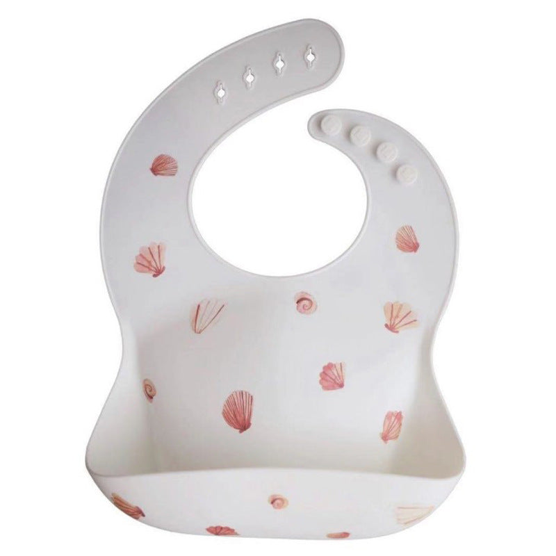 Mushie Silicone Baby Feeding Bib with Waterproof Food Catcher Pocket