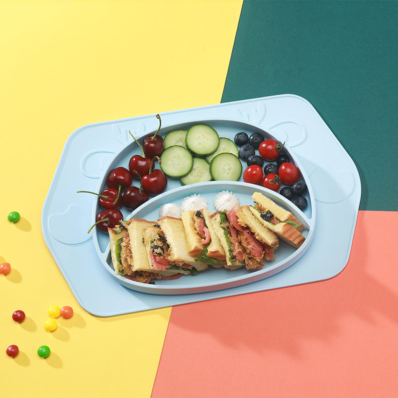 Silicone Non-Slip Baby Feeding Plate and Bowl Set