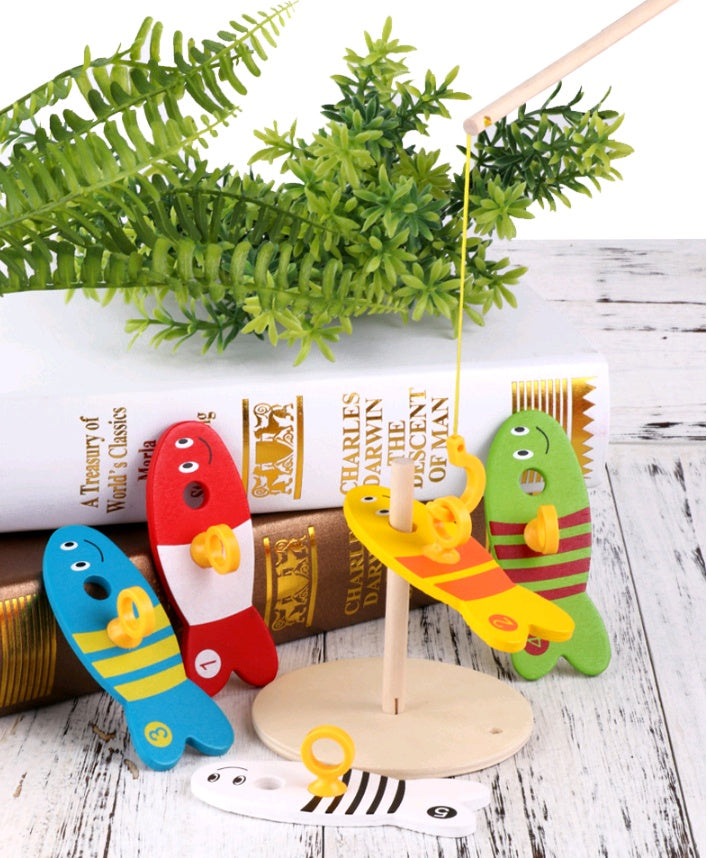 Children's Educational Wooden Fishing Toy Early Learning Game