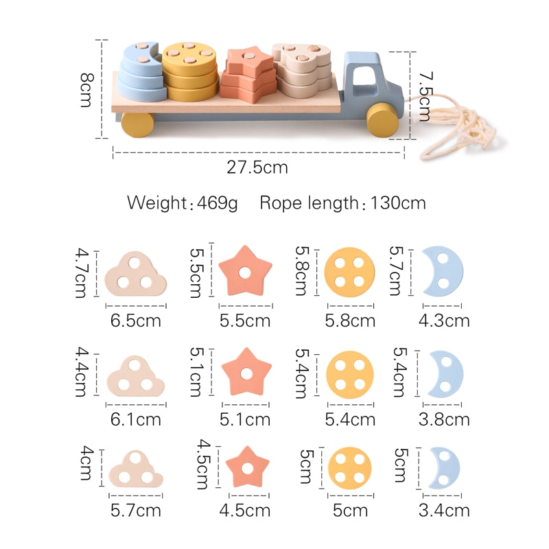 Pull Rope Gliding Baby Crawling Shape Cognitive Educational Toys