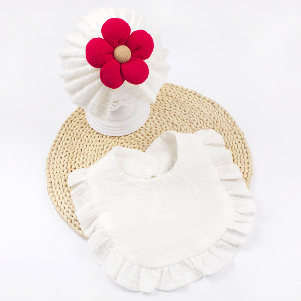 Organic Cotton Newborn Hat & Muslin Drool Bib Set