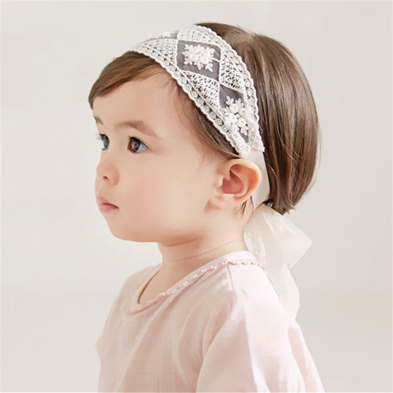 Baby Girls Lace Floral Bow Headband Hair Accessories