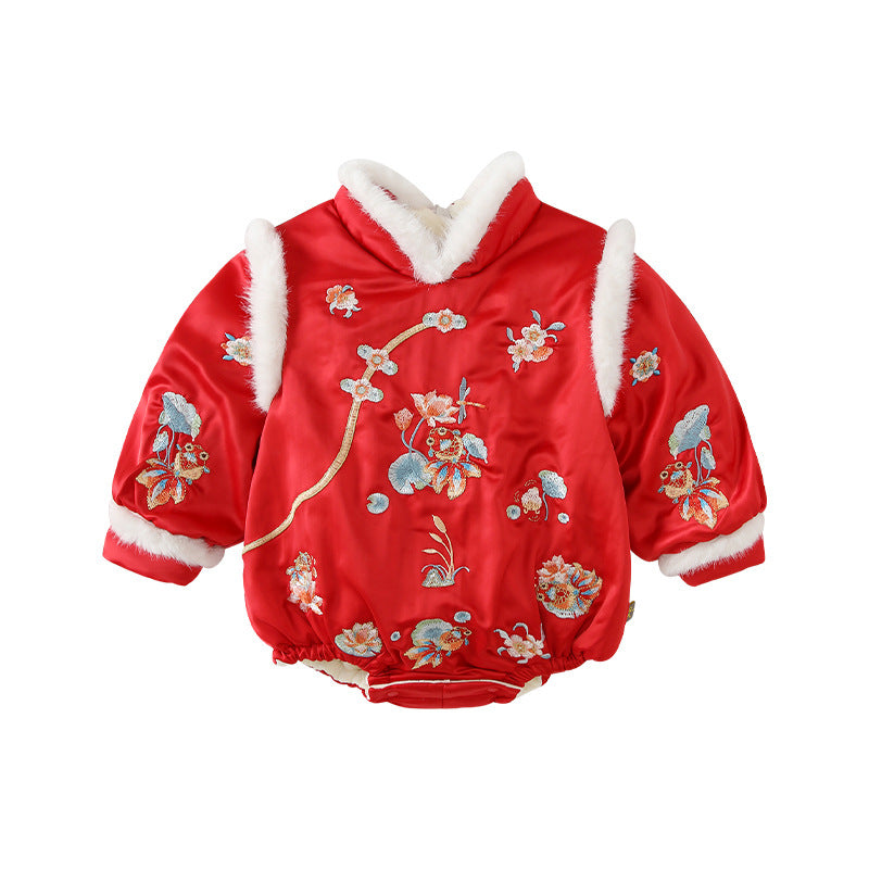 Winter Baby Triangle Romper Onesie for Baby Girls