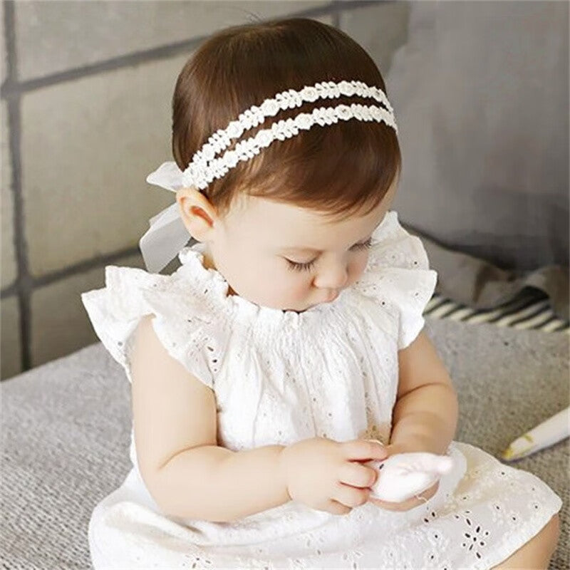 Baby Girls Lace Floral Bow Headband Hair Accessories