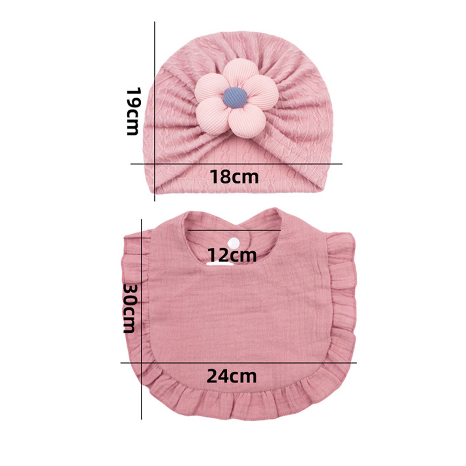 Organic Cotton Newborn Hat & Muslin Drool Bib Set