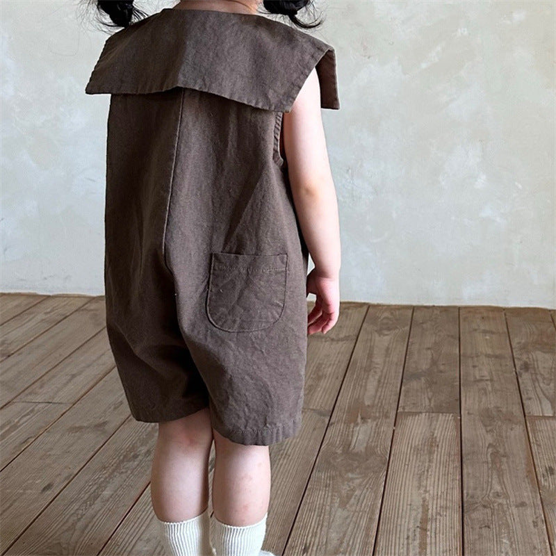 Sleeveless Loose Casual Baby One-Piece Shorts Outfit