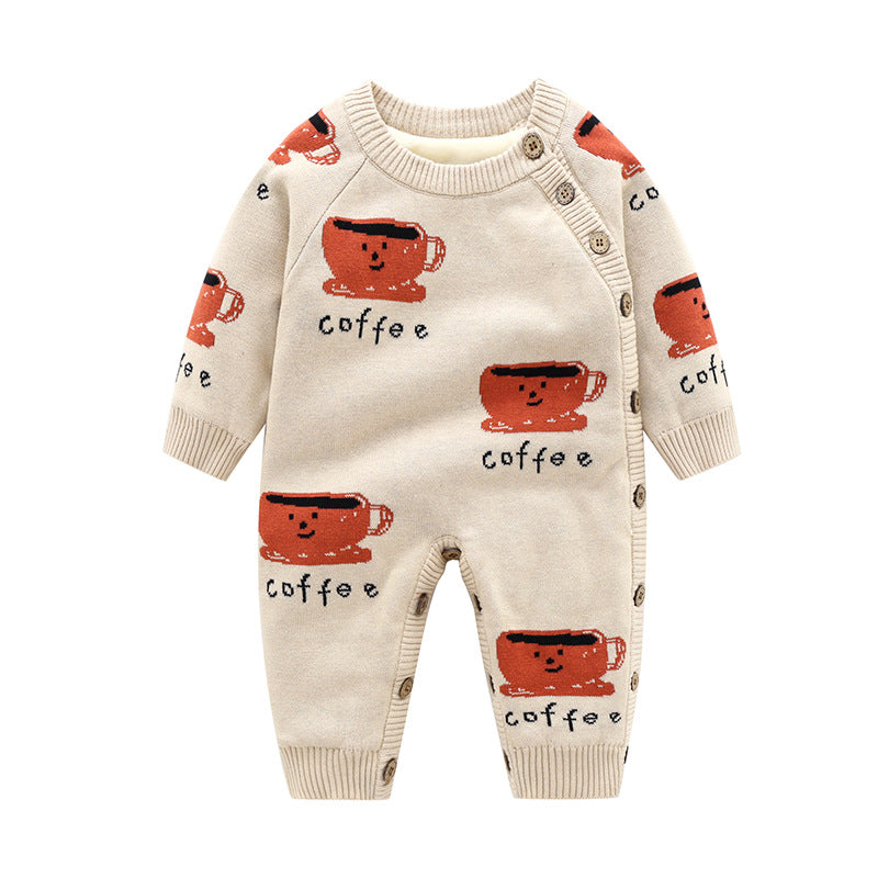 Newborn Baby Crawling Clothes with Thickened Harness