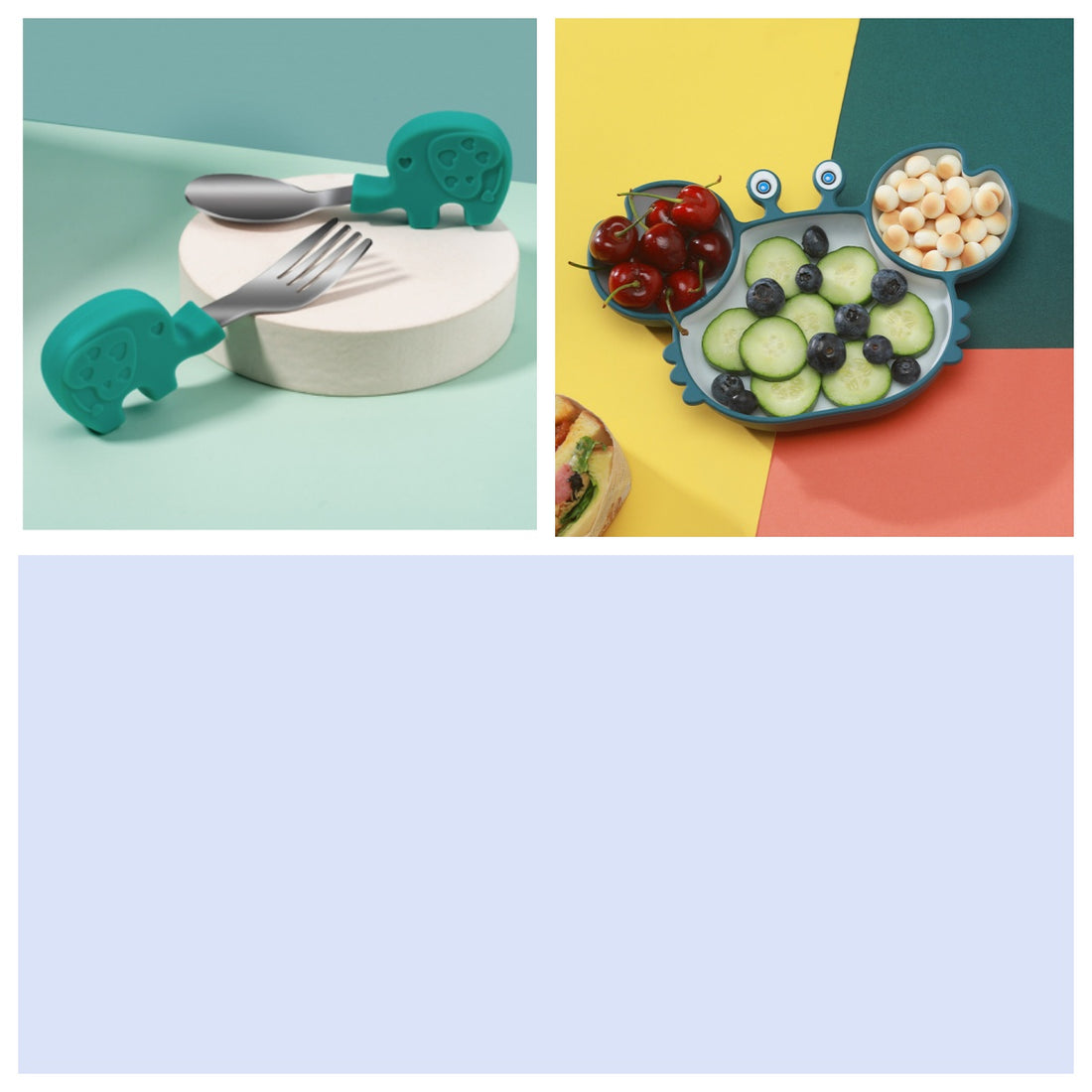 Silicone Non-Slip Baby Feeding Plate and Bowl Set