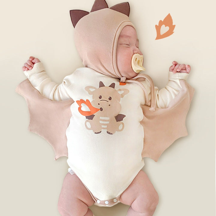Fire Dragon Print Baby Romper Outfit