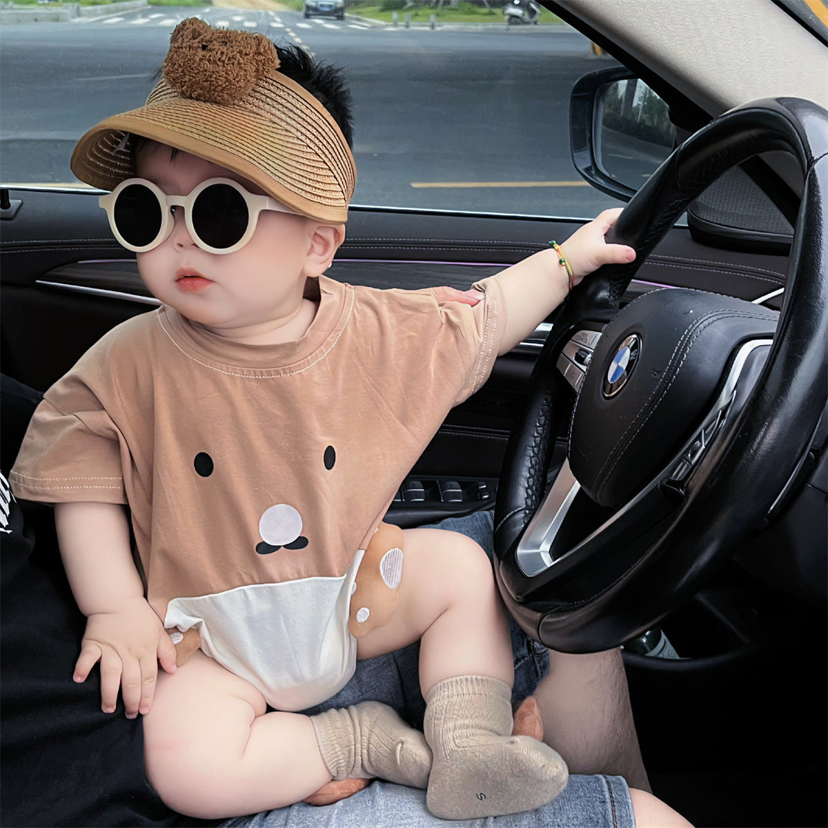 Newborn Cotton Triangle Romper Jumpsuit for Baby Girls