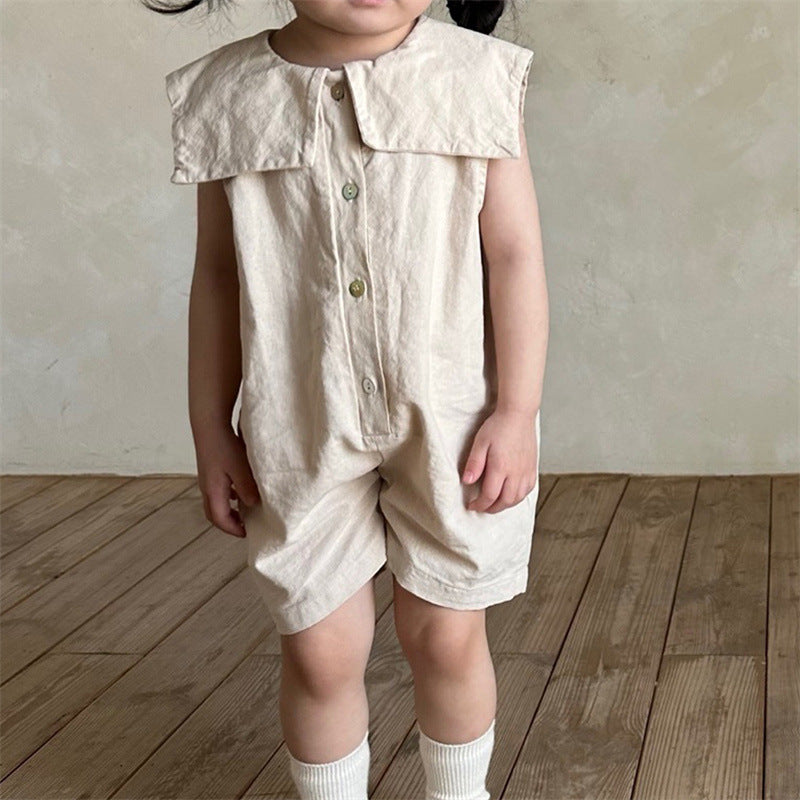 Sleeveless Loose Casual Baby One-Piece Shorts Outfit