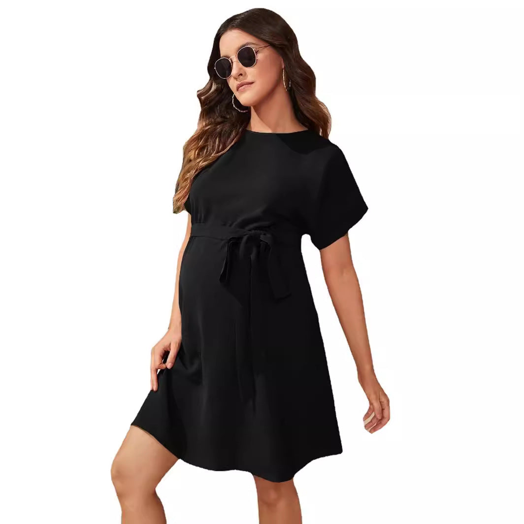 Maternity Batwing Sleeve Girdle Dress