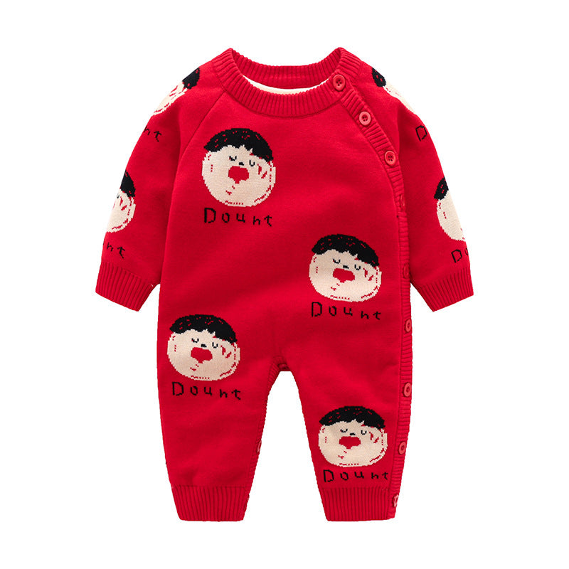 Newborn Baby Crawling Clothes with Thickened Harness