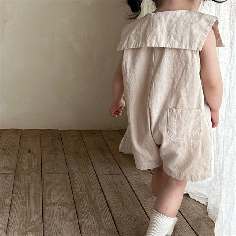 Sleeveless Loose Casual Baby One-Piece Shorts Outfit