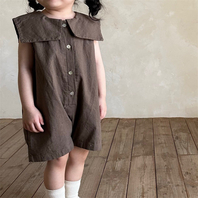 Sleeveless Loose Casual Baby One-Piece Shorts Outfit