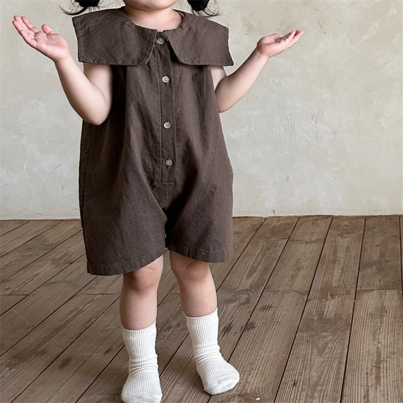 Sleeveless Loose Casual Baby One-Piece Shorts Outfit