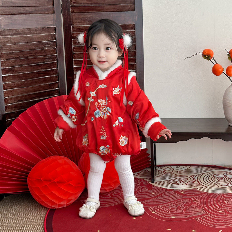 Winter Baby Triangle Romper Onesie for Baby Girls