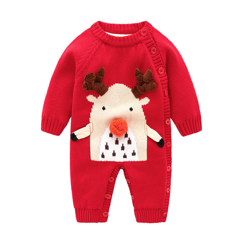 Newborn Baby Crawling Clothes with Thickened Harness