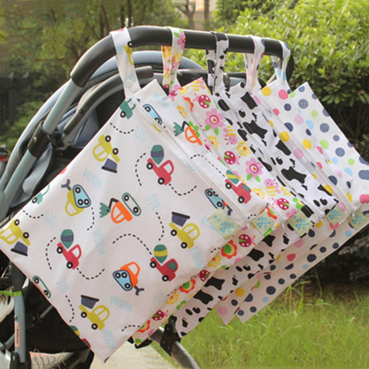 Single-Layer Waterproof Zipper Baby Diaper Bag