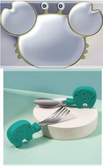 Silicone Non-Slip Baby Feeding Plate and Bowl Set