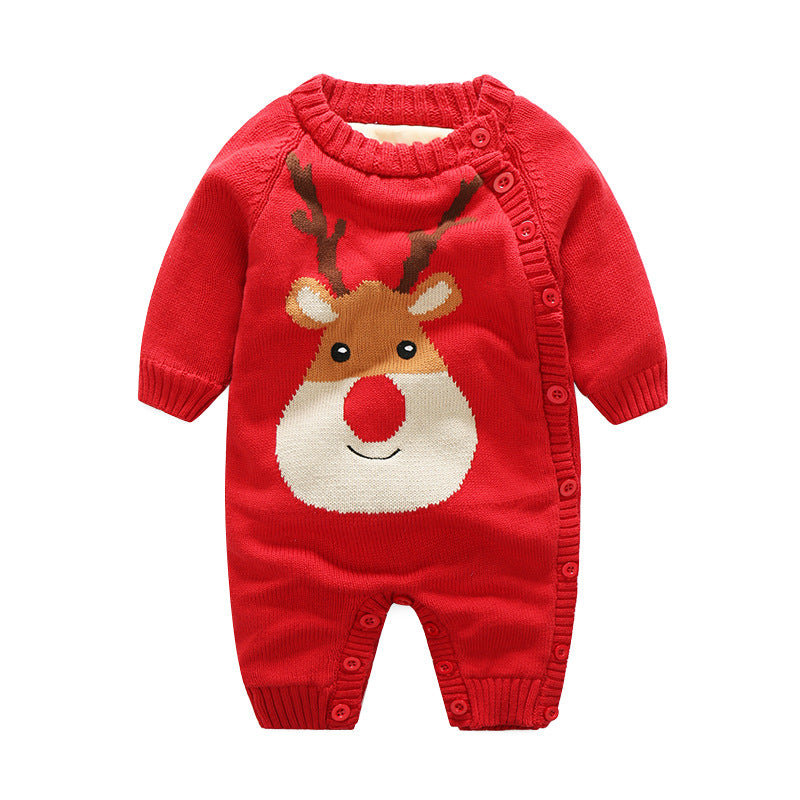 Newborn Baby Crawling Clothes with Thickened Harness