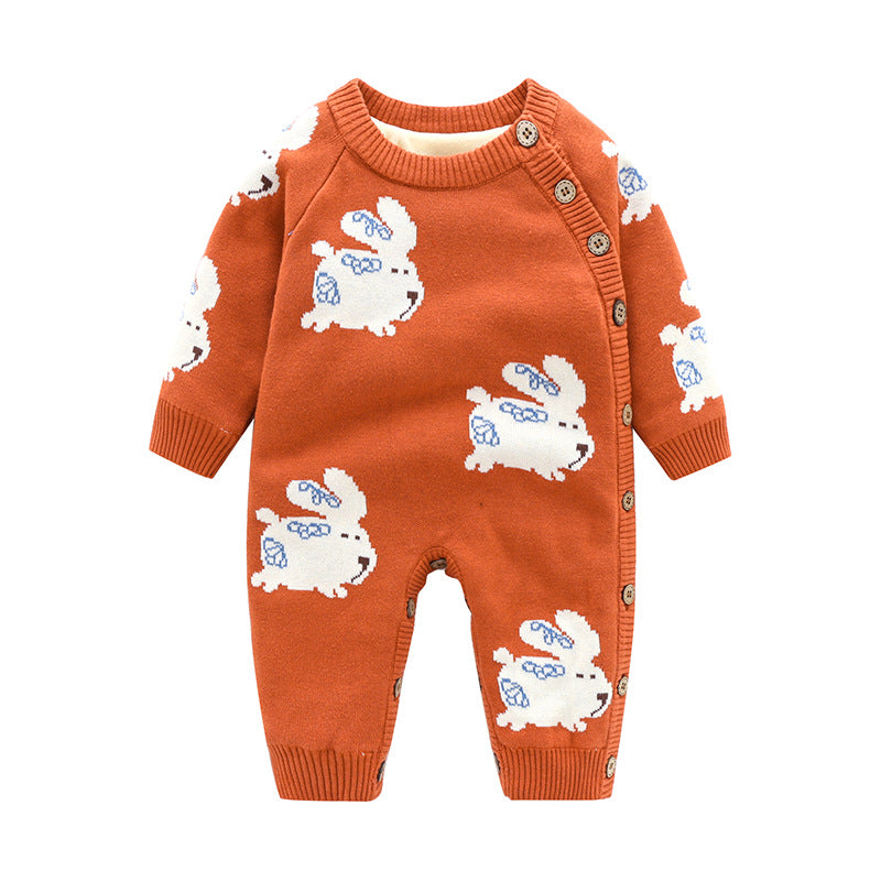Newborn Baby Crawling Clothes with Thickened Harness