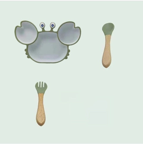 Silicone Non-Slip Baby Feeding Plate and Bowl Set