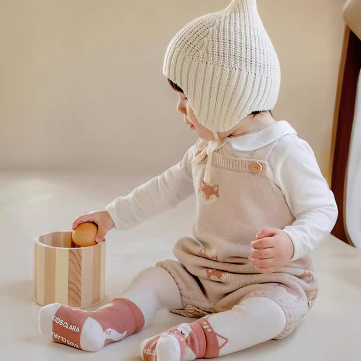 Fox Print Knitted Baby Romper Spring & Autumn Jumpsuit