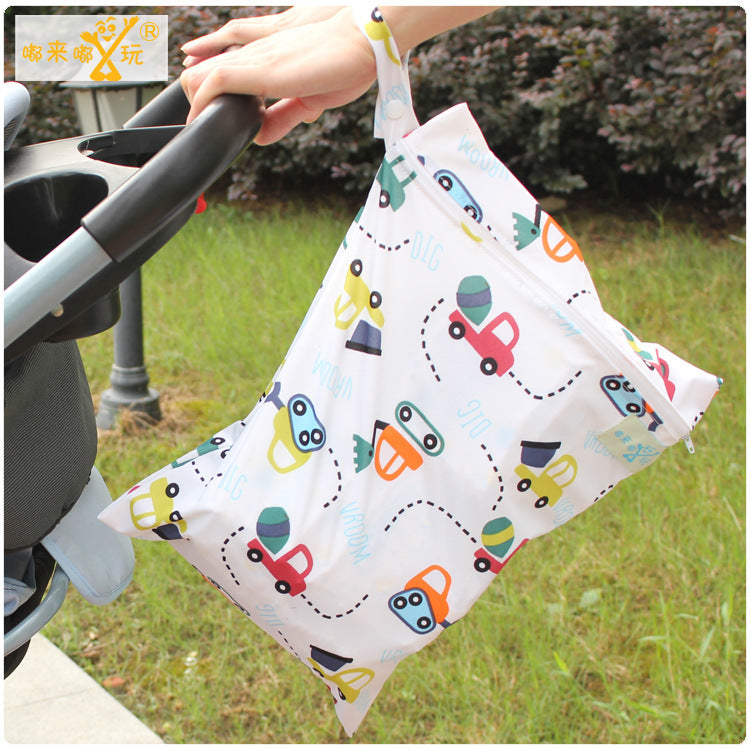 Single-Layer Waterproof Zipper Baby Diaper Bag