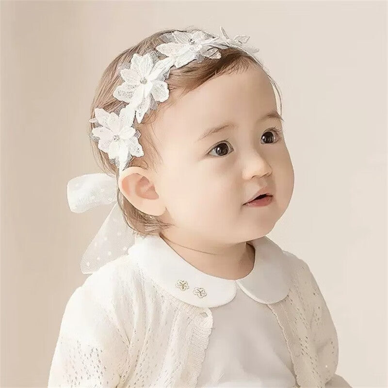 Baby Girls Lace Floral Bow Headband Hair Accessories