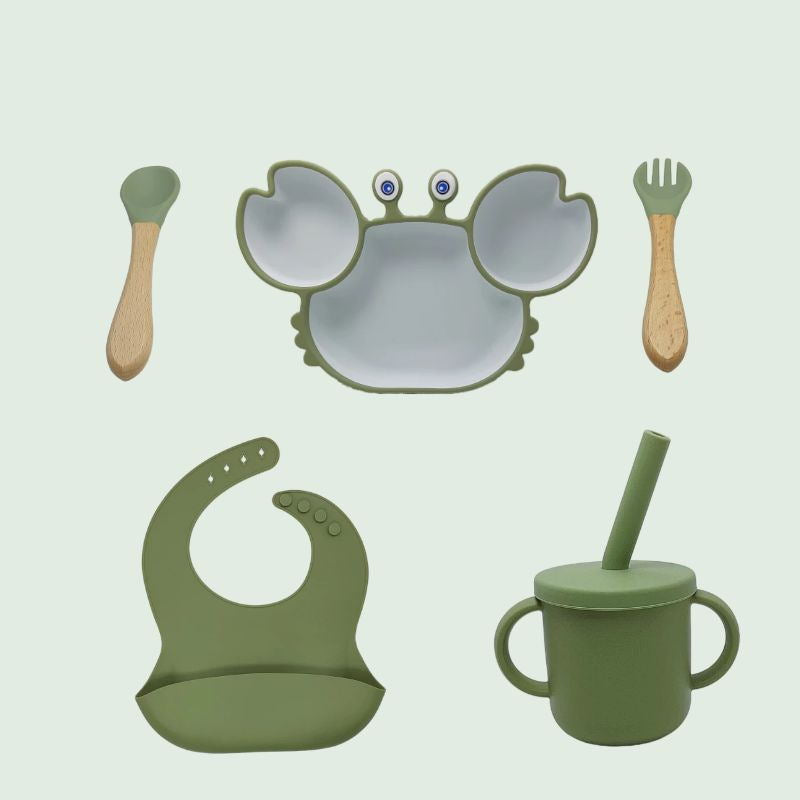 Silicone Non-Slip Baby Feeding Plate and Bowl Set