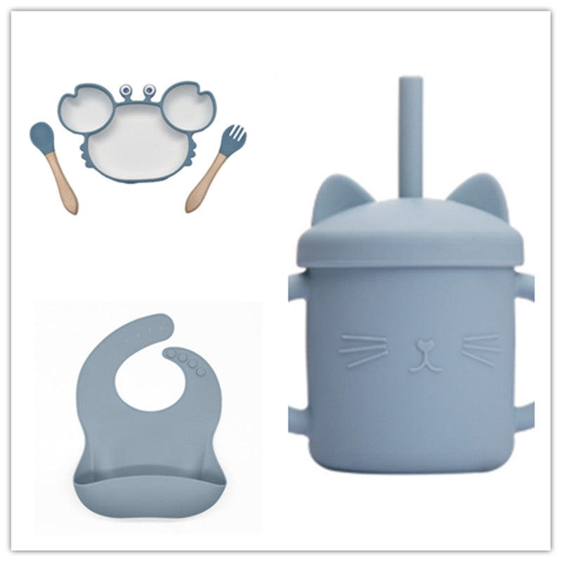 Silicone Non-Slip Baby Feeding Plate and Bowl Set