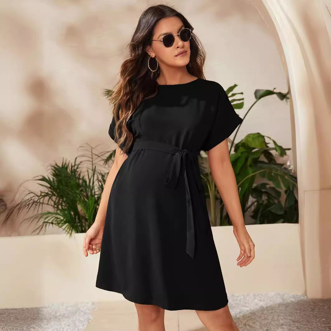 Maternity Batwing Sleeve Girdle Dress