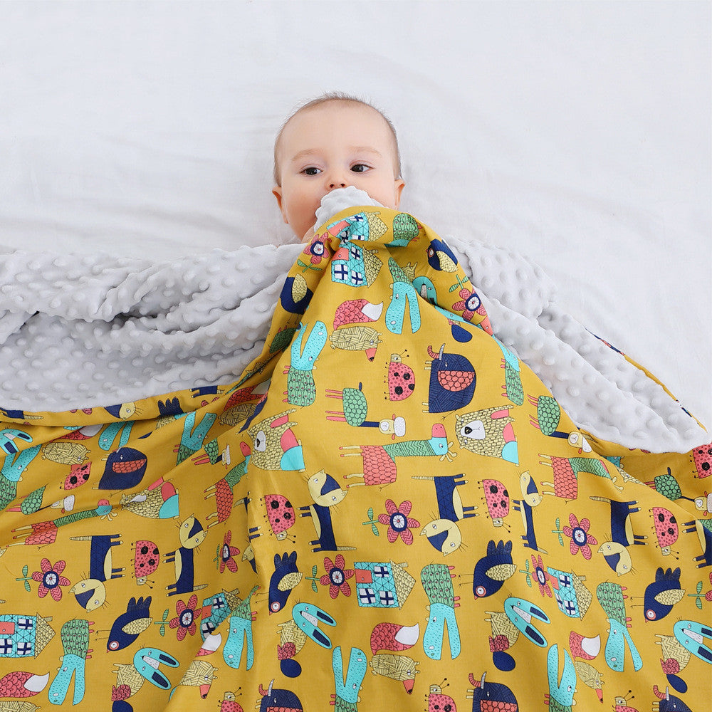Cotton Baby Cartoon Bean Blanket Quilt