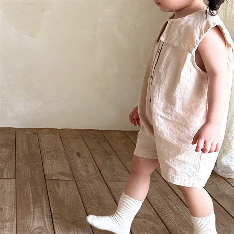 Sleeveless Loose Casual Baby One-Piece Shorts Outfit
