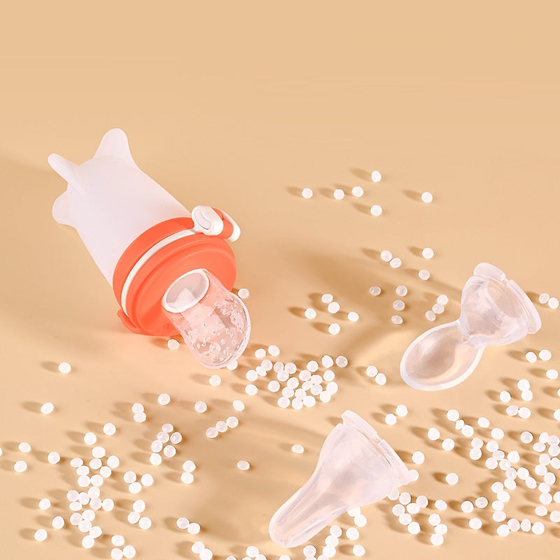 Squeeze Feeding Silicone Baby Solid Food Tools Bowl Milk Bottle